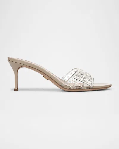 Veronica Beard Tia Jelly Slide Stiletto Sandals In Clear/sand