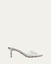 Veronica Beard Tia Jelly Stiletto Slide Sandals In Clear/ Silver
