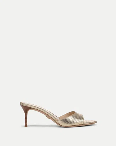 Veronica Beard Tia Leather Sandal In Gold