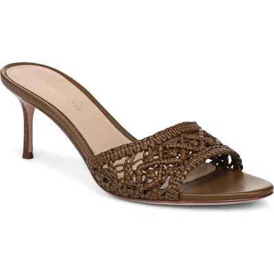 Veronica Beard Tia Macramé Slide Sandal In Brown
