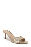 Veronica Beard Tia Embossed Metallic Leather Mid-heel Sandals In Gold