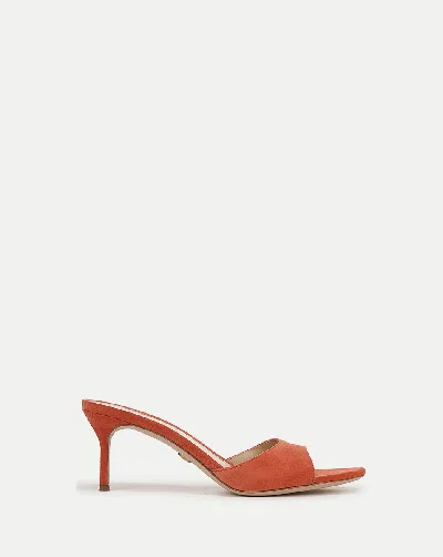 Veronica Beard Tia Suede Sandal In Orange