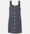 Veronica Beard Tibbie Stripe Knit Minidress In Blue