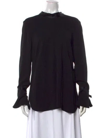 Pre-owned Veronica Beard Tie Neck Long Sleeve Blouse In Black