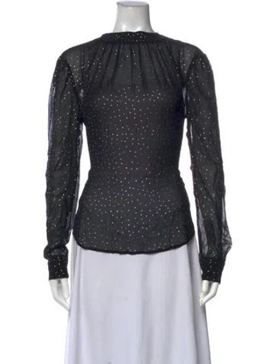 Pre-owned Veronica Beard Tie Neck Long Sleeve Blouse In Black