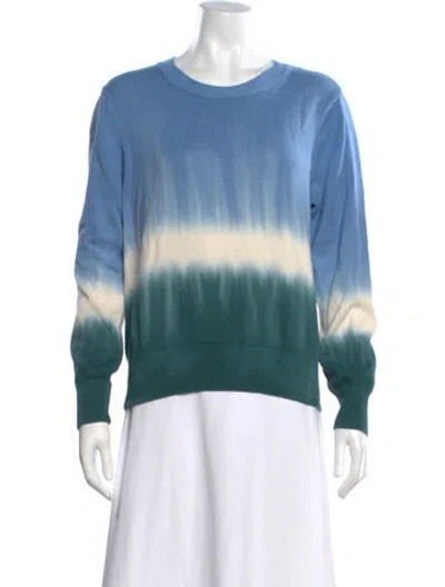 Pre-owned Veronica Beard Tie-dye Print Crew Neck Sweater In Blue