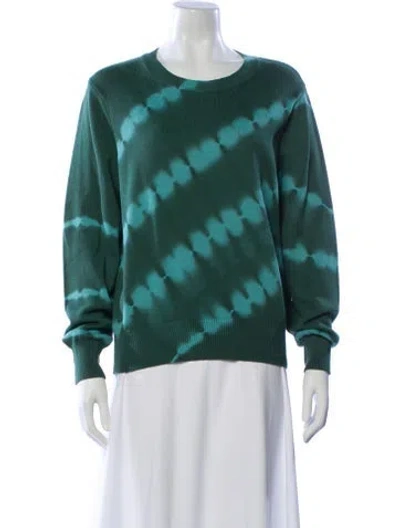 Pre-owned Veronica Beard Tie-dye Print Crew Neck Sweater In Green