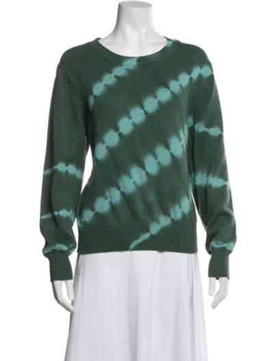 Pre-owned Veronica Beard Tie-dye Print Crew Neck Sweater In Green