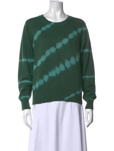 Pre-owned Veronica Beard Tie-dye Print Crew Neck Sweater In Green
