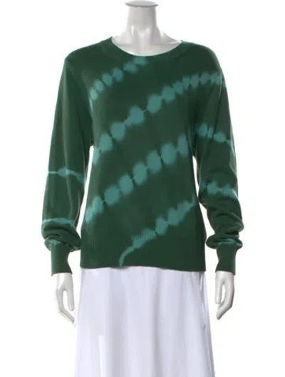 Pre-owned Veronica Beard Tie-dye Print Crew Neck Sweater In Green