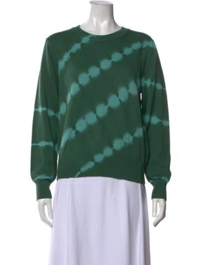 Pre-owned Veronica Beard Tie-dye Print Crew Neck Sweater In Green