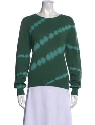 Pre-owned Veronica Beard Tie-dye Print Crew Neck Top In Green