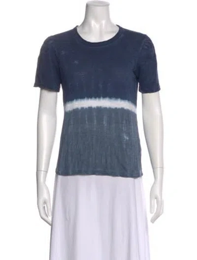 Pre-owned Veronica Beard Tie-dye Print Crew Neck T-shirt In Blue