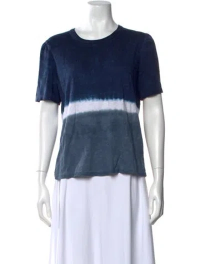 Pre-owned Veronica Beard Tie-dye Print Crew Neck T-shirt In Blue