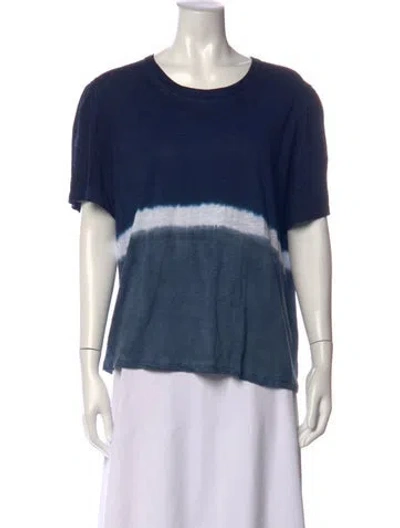 Pre-owned Veronica Beard Tie-dye Print Crew Neck T-shirt In Blue