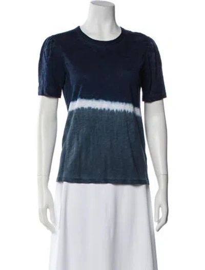Pre-owned Veronica Beard Tie-dye Print Crew Neck T-shirt W/ Tags In Blue