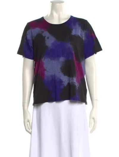 Pre-owned Veronica Beard Tie-dye Print Scoop Neck T-shirt In Multi