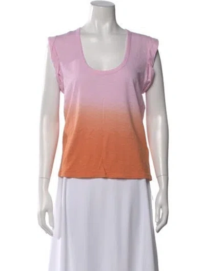 Pre-owned Veronica Beard Tie-dye Print Scoop Neck T-shirt In Pink