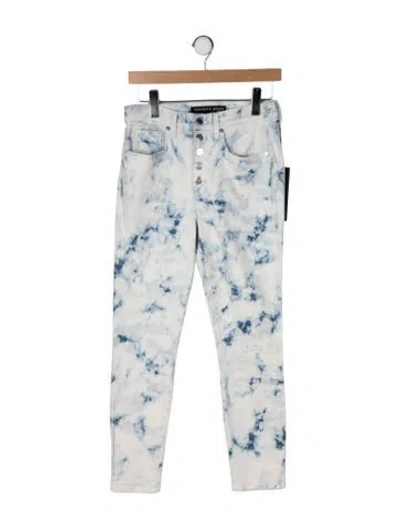 Pre-owned Veronica Beard Tie-dye Print Skinny Leg Pants In Blue