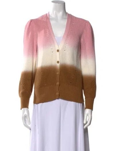 Pre-owned Veronica Beard Tie-dye Print V-neck Sweater In Blue