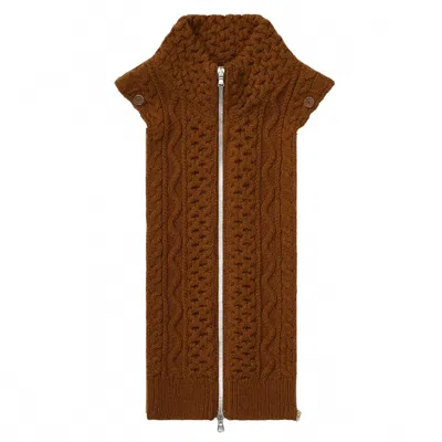 Veronica Beard Tihany Lambswool Knit Dickey In Dark Ochre In Multi