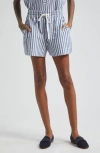 Veronica Beard Tijuana Striped Cotton-blend Seersucker Shorts In Blue/white