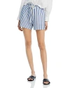 Veronica Beard Tijuana Striped Cotton-blend Seersucker Shorts In Blue/white