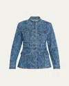 Veronica Beard Tika Denim Jacket In Atlantic Paisley