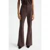 Veronica Beard Tindaya Pintuck Pleat Flare Leg Pants In Dark Chocolate