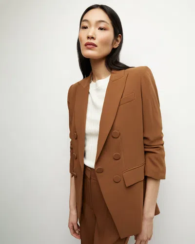 Veronica Beard Tomi Crepe Jacket In Deep Ochre