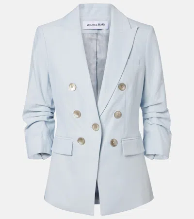Veronica Beard Womens River Mist Tomi Dickey Peak-lapel Cotton-blend Blazer In Blue