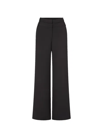 Veronica Beard Tonelli Double-waist Trousers In Black