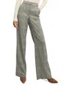 Veronica Beard Tonellli Check Pants In Ecru/green