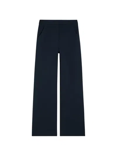 Veronica Beard Tonelli Pocket Wide-leg Trousers In Blue