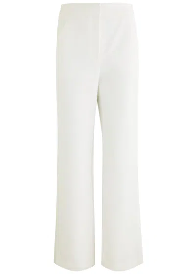 Veronica Beard Tonelli Straight-leg Woven Trousers In Off White