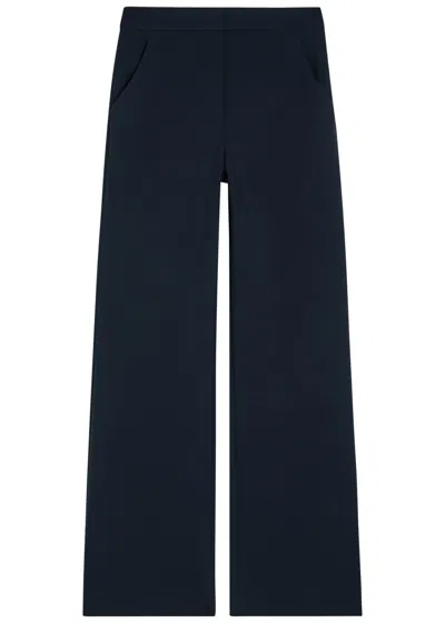 Veronica Beard Tonelli Straight-leg Woven Trousers In Blue