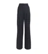 Veronica Beard Tonelli Checked Crepe Wide-leg Pants In Navy