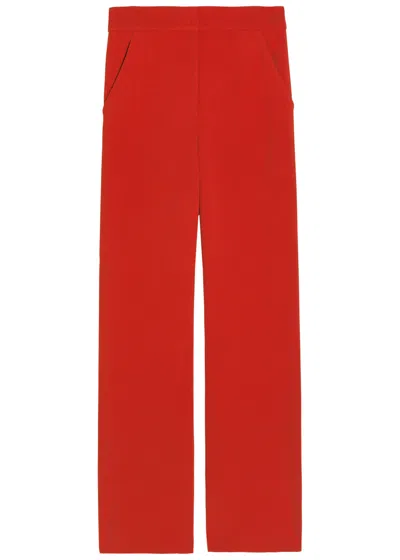 Veronica Beard Tonelli Wide-leg Jersey Trousers In Red