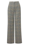 Veronica Beard Tonellli Check Pants In Ecru Green Multi