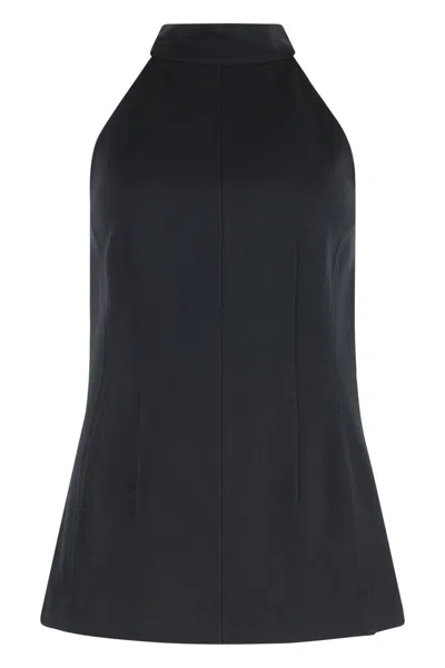 Veronica Beard Johanne Halterneck Sleeveless Top In Blue