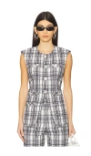 Veronica Beard Tamara Plaid Vest In Black,white