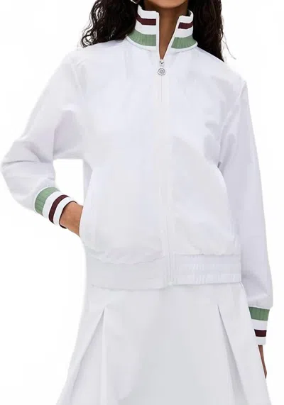 Veronica Beard Track Long Sleeve Jacket In White