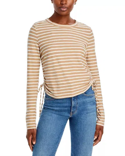 Veronica Beard Travis Striped Ruched Top In Multi