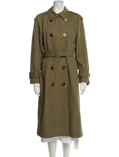 Pre-owned Veronica Beard Trench Coat In Green