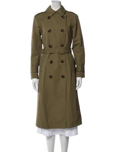 Pre-owned Veronica Beard Trench Coat In Green