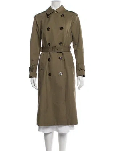 Pre-owned Veronica Beard Trench Coat In Green