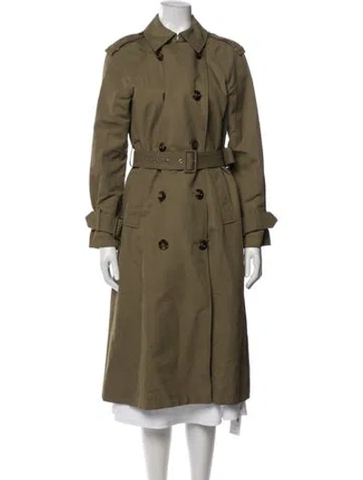 Pre-owned Veronica Beard Trench Coat In Green