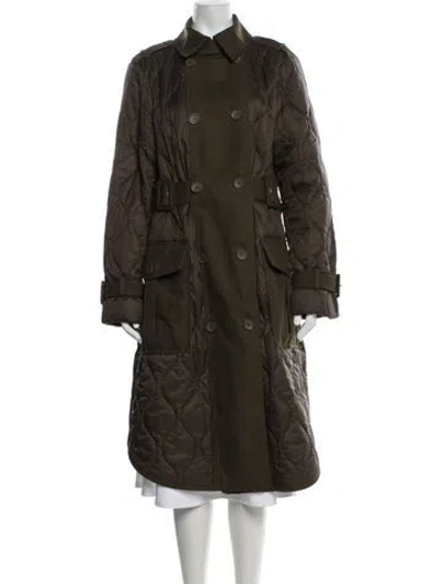 Pre-owned Veronica Beard Trench Coat In Green