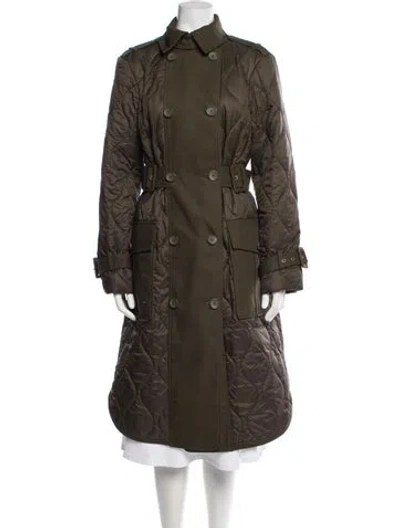 Pre-owned Veronica Beard Trench Coat In Green