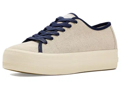 Veronica Beard Truett Platform Canvas Sneakers In Neutral